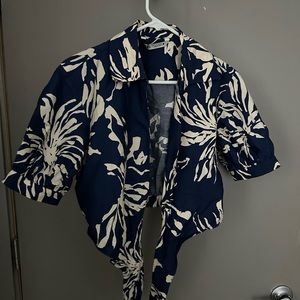 Zara  tie front beach blouse, vacation